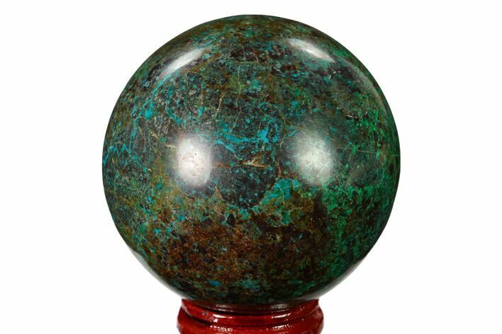 Polished Malachite & Chrysocolla Sphere - Peru #156463